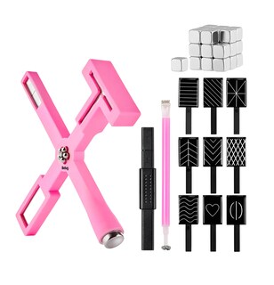 Foto 1 | Foto 1 | 13 Pcs Uñas Magnéticas De Ojo De Gato Herramientas De Diseño Rosa Con Negro