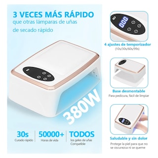 Foto 2 | Foto 2 | Lámpara De Uñas Uv Profesional 380w Eo Safe Imports Esi-19927 Blanco