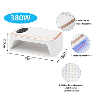 Foto 3 | Foto 3 | Lámpara De Uñas Uv Profesional 380w Eo Safe Imports Esi-19927 Blanco