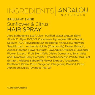 Foto 5 | Foto 5 | Spray Para El Cabello Andalou Naturals Brilliant Shine Sunflower 240 Ml - Venta Internacional.