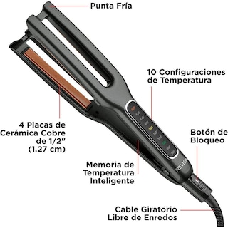 Foto 3 | Foto 3 | Plancha Alaciadora de Pelo Revlon RVST2204LA1 color Negro Cerámica Cobre 1/2\