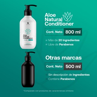 Foto 2 | Foto 2 | Acondicionador Natural De 800ml. Sin Parabenos Ni Sulfatos Con Aloe. Natural Conditioner B Life.