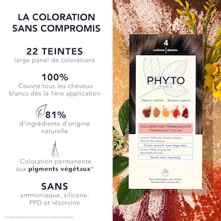 Foto 2 | Foto 2 | Tinte Para El Cabello Phyto Phytocolor Permanent 4 Brown, 12 Ml, Sin Amoniaco - Venta Internacional.