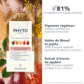 Foto 3 | Foto 3 | Tinte De Cabello Phyto Phytocolor Permanent 8.3 Rubio Dorado Claro - Venta Internacional.