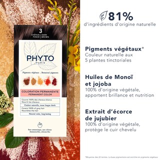 Foto 3 | Foto 3 | Tinte Para El Cabello Phyto Phytocolor Permanent 3, Marrón Oscuro, 12 Ml - Venta Internacional.