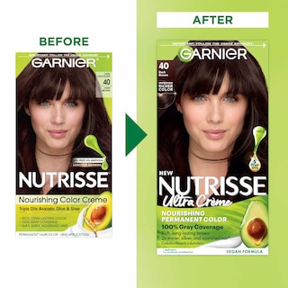 Foto 2 | Foto 2 | Tinte Para El Cabello Garnier Nutrisse Nourishing Creme 40 Dark Brown - Venta Internacional.