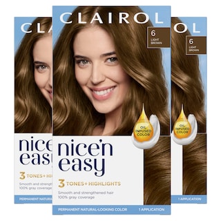 Foto 1 | Foto 1 | Tinte Para El Cabello Clairol Nice'n Easy 6, Marrón Claro, Paquete De 3 - Venta Internacional.