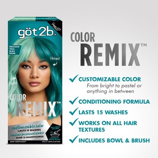 Foto 2 | Foto 2 | Tinte De Pelo Got2b Color Remix Semipermanente 097 Peacock Teal - Venta Internacional.