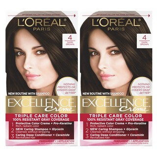 Foto 1 | Foto 1 | Color De Cabello L'oreal Paris Excellence Creme 4, Marrón Oscuro, Paquete De 2 Unidades - Venta Internacional.