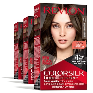Foto 1 | Foto 1 | Tinte de Pelo Revlon Colorsilk 41 Marrón Medio 130 ml paquete de 3 - Venta Internacional