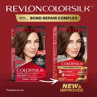 Foto 2 | Foto 2 | Tinte Para El Cabello Revlon Colorsilk 37 Marrón Dorado Oscuro 100% Gris - Venta Internacional.