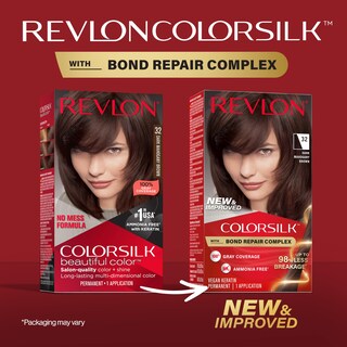 Foto 2 | Foto 2 | Tinte Para El Cabello Revlon Colorsilk W/ Bond Repair Complex 32 Dark Brown - Venta Internacional.