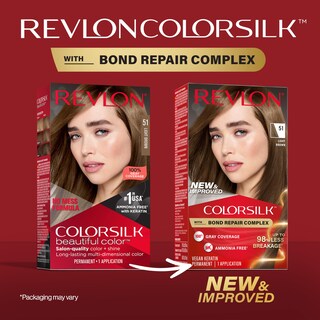 Foto 2 | Foto 2 | Tinte Para El Cabello Revlon Colorsilk 51, Marrón Claro, Cobertura 100% Gris - Venta Internacional.
