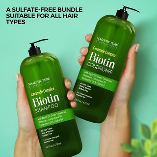 Foto 4 | Foto 4 | Set De Champú Y Acondicionador Majestic Pure Biotin 480 Ml - Venta Internacional.