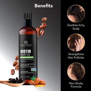 Foto 3 | Foto 3 | Aceite Capilar Botanic Hearth Con Biotina Para El Crecimiento Del Cabello Con Café Y Argán - Venta Internacional.