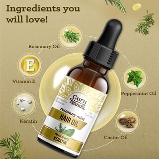 Foto 2 | Foto 2 | Aceite Capilar Gurunanda, Romero Y Menta Con Queratina Y Vitamina E, 60 Ml - Venta Internacional.