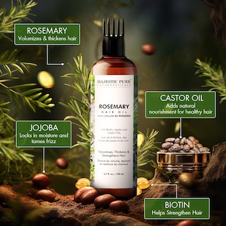 Foto 4 | Foto 4 | Aceite De Romero Majestic Pure Para El Crecimiento Del Cabello, 200 Ml Con Biotina - Venta Internacional.
