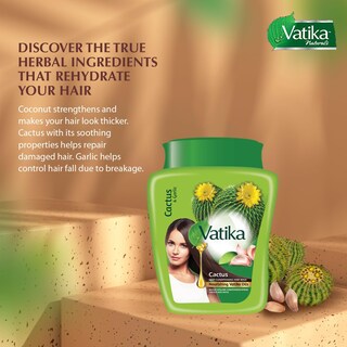 Foto 2 | Foto 2 | Mascarilla Capilar Con Aceite Caliente Vatika Naturals Cactus & Garlic 500 Ml - Venta Internacional.