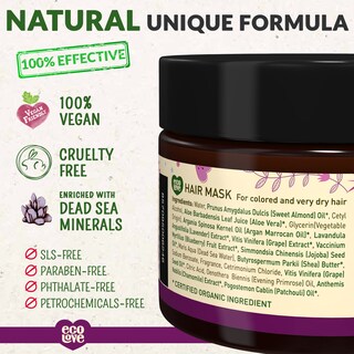 Foto 2 | Foto 2 | Mascarilla Para Cabello Seco Y Dañado Ecolove 350 Ml Con Extracto De Lavanda - Venta Internacional.