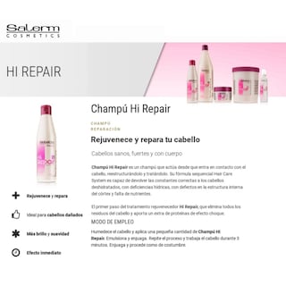 Foto 2 | Foto 2 | Kit De Tratamiento De Champú Y Crema Hi Repair Salerm Cosmetics - Venta Internacional.