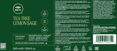 Foto 7 | Foto 7 | Champú De Árbol De Té, Limón Y Salvia, Espesante, 300 Ml, Para Cabello Fino - Venta Internacional.