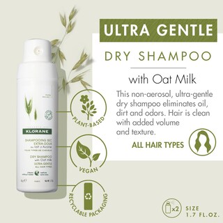 Foto 2 | Foto 2 | Champú Seco Klorane Con Leche De Avena Sin Aerosol Para Todo Tipo De Cabello - Venta Internacional.