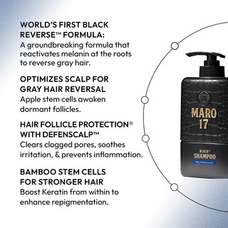 Foto 2 | Foto 2 | Champú Maro17 Black+ Para Hombres Con Tendencia A La Reversión De Las Canas, 300 Ml - Venta Internacional.