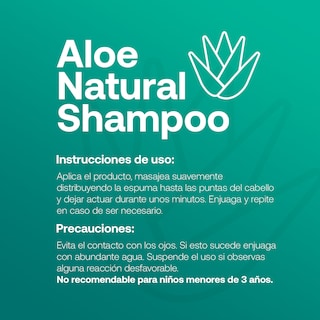 Foto 4 | Foto 4 | Shampoo Natural De 800ml. Sin Sulfatos Ni Parabenos Con Aloe Vera. Natural Shampoo B Life.