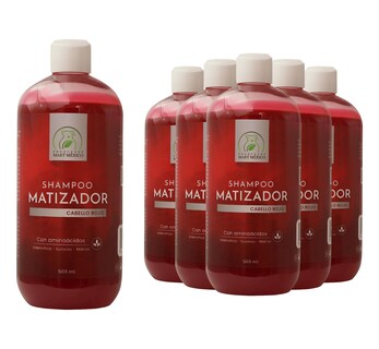 Foto 1 | Foto 1 | Shampoo Capilar Baño De Color Rojo Pack 6 Piezas\nProductos Mart Mexico 500 Ml
