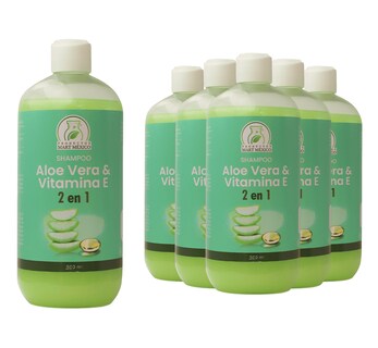 Foto 1 | Foto 1 | Shampoo Capilar Aloe Vera & Vitamina E 2 En 1 Pack 6 Piezas\nProductos Mart Mexico 500 Ml