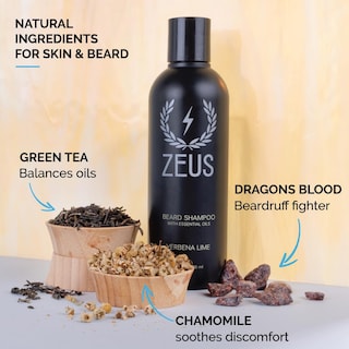 Foto 2 | Foto 2 | Champú Para Barba Zeus Limpiador E Hidratante 240 Ml Con Té Verde - Venta Internacional.