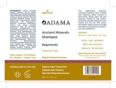 Foto 3 | Foto 3 | Champú Zion Health Adama Regenerate 473 Ml Para Cabello Fino - Venta Internacional.