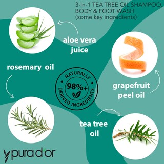 Foto 4 | Foto 4 | Champú Gel De Baño Y Pies Pura D'or Tea Tree 500 Ml - Venta Internacional.
