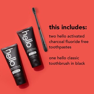 Foto 2 | Foto 2 | Pasta De Dientes Y Cepillo De Dientes Hello Activated Charcoal Epic - Venta Internacional.