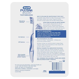 Foto 2 | Foto 2 | Cepillo De Dientes Oral-b Pulsar Con Cerdas Vibratorias Tamaño Mediano Paquete De 4 - Venta Internacional.