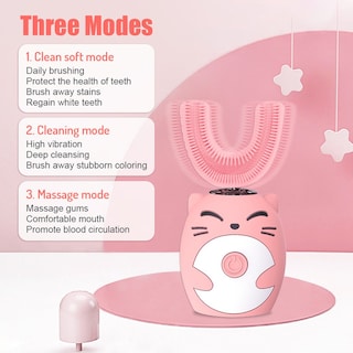 Foto 2 | Foto 2 | Cabezal de Cepillo de Dientes Eléctrico Forma de U de Silicona Rosa para Niños - Venta Internacional