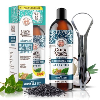 Foto 1 | Foto 1 | Enjuague Bucal Gurunanda Advanced Oil Extractor Con Raspador Lingual, 240 Ml - Venta Internacional.