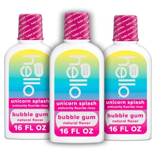 Foto 1 | Foto 1 | Enjuague Bucal Hello Kids Con Sabor A Chicle Con Forma De Unicornio 480 Ml (paquete De 3) - Venta Internacional.