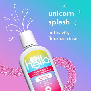 Foto 2 | Foto 2 | Enjuague Bucal Hello Kids Con Sabor A Chicle Con Forma De Unicornio 480 Ml (paquete De 3) - Venta Internacional.