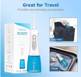 Foto 3 | Foto 3 | Irrigador Bucal Inalámbrico Con 3 Modos, 4 Puntas De Chorro, 10.1 Fl Oz, Ipx7, Impermeable, Funbu