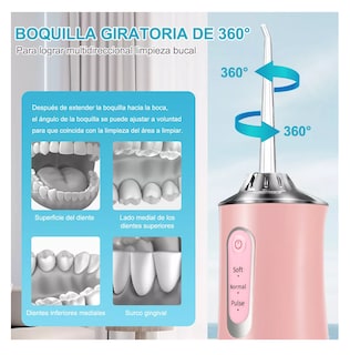 Foto 2 | Foto 2 | Irrigador Bucal Limpiador De Dientes Eléctrico Con 8 Boquillas Rosa