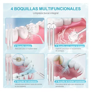 Foto 3 | Foto 3 | Irrigador Bucal Limpiador De Dientes Eléctrico Con 8 Boquillas Rosa