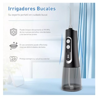 Foto 3 | Foto 3 | Irrigador Bucal Limpiador Dientes Eléctrico Con 4 Boquillas Gris/negro