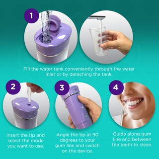 Foto 6 | Foto 6 | Hilo Dental Con Agua Gurunanda Tanque Compacto Y Portátil De 180 Ml - Venta Internacional.