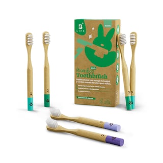 Foto 1 | Foto 1 | Kit Con 6 Cepillos De Dientes De Bambú Para Niños Con Cerdas Suaves. B Life