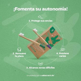 Foto 4 | Foto 4 | Kit Con 6 Cepillos De Dientes De Bambú Para Niños Con Cerdas Suaves. B Life