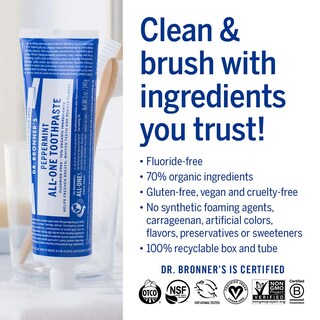 Foto 5 | Foto 5 | Pasta De Dientes Dr. Bronner's All-one Peppermint 150 Ml, Paquete De 3 - Venta Internacional.