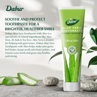 Foto 2 | Foto 2 | Pasta de Dientes Dabur Aloe Vera 100 Ml Sin Flúor - Venta Internacional
