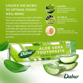 Foto 3 | Foto 3 | Pasta de Dientes Dabur Aloe Vera 100 Ml Sin Flúor - Venta Internacional