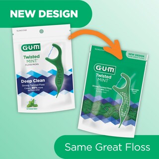 Foto 7 | Foto 7 | Floss Picks Gum Twisted Mint Twisted Mint Threads 90 Unidades X6 - Venta Internacional.